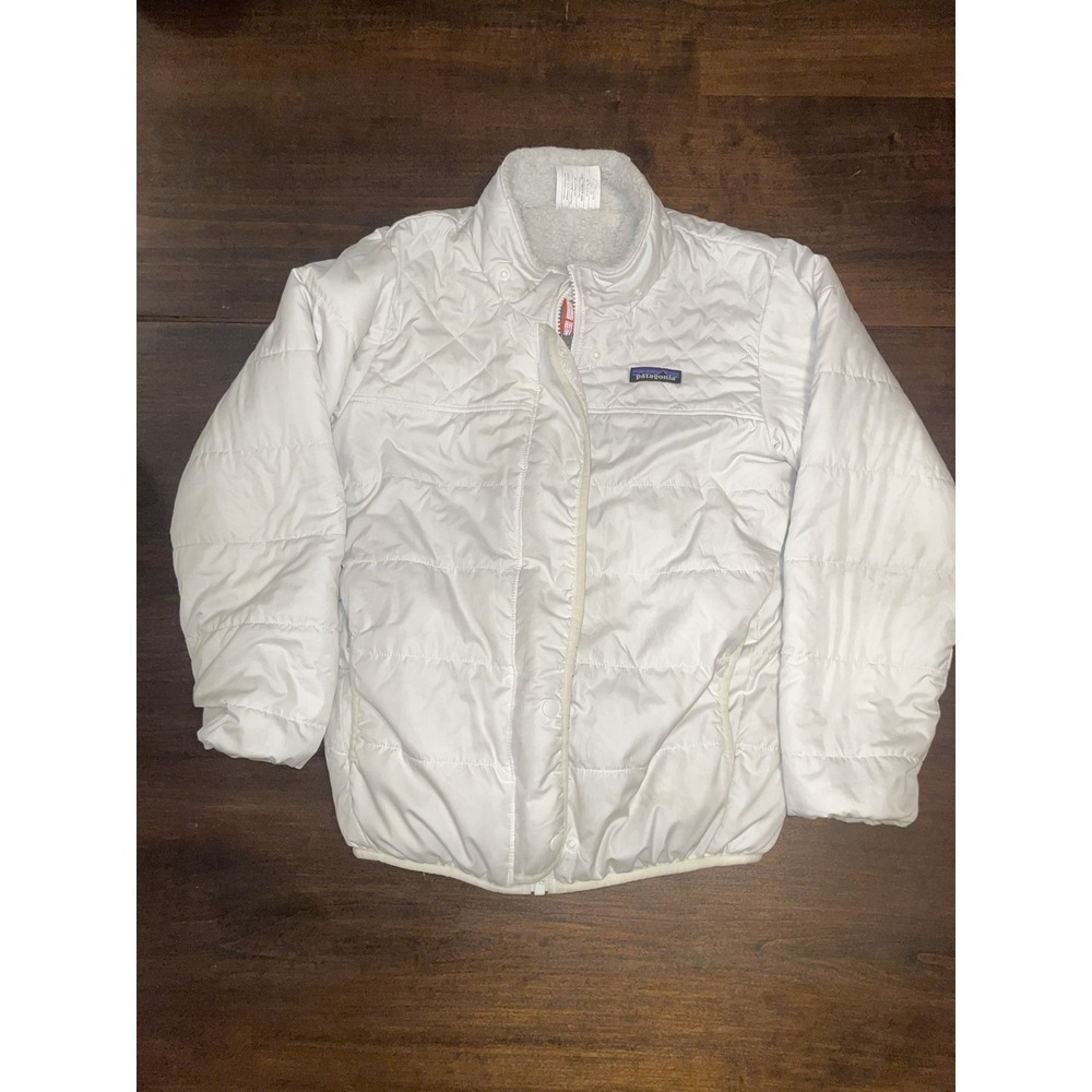 Patagonia Reversible Dream Song Jacket White Fleece Girls Medium